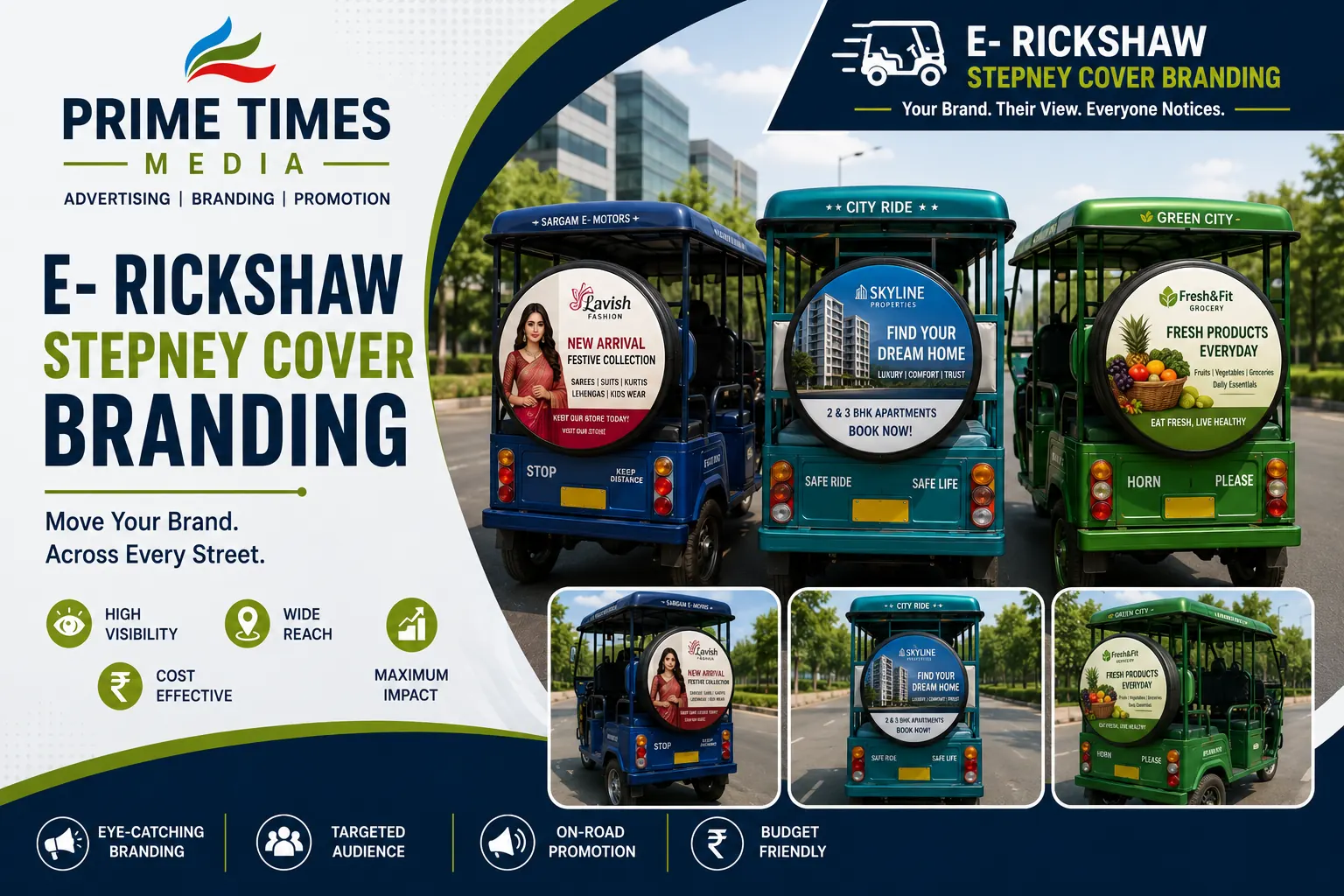 E-rickshaw stepney cover branding