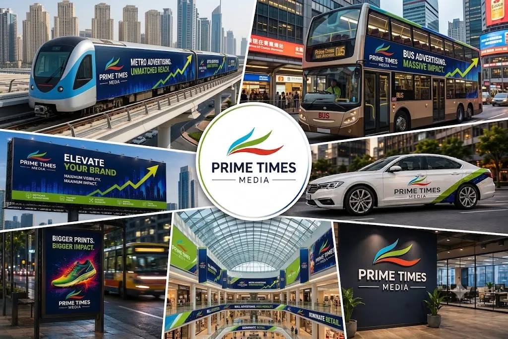 Prime Times Media branding execution and outdoor advertising work