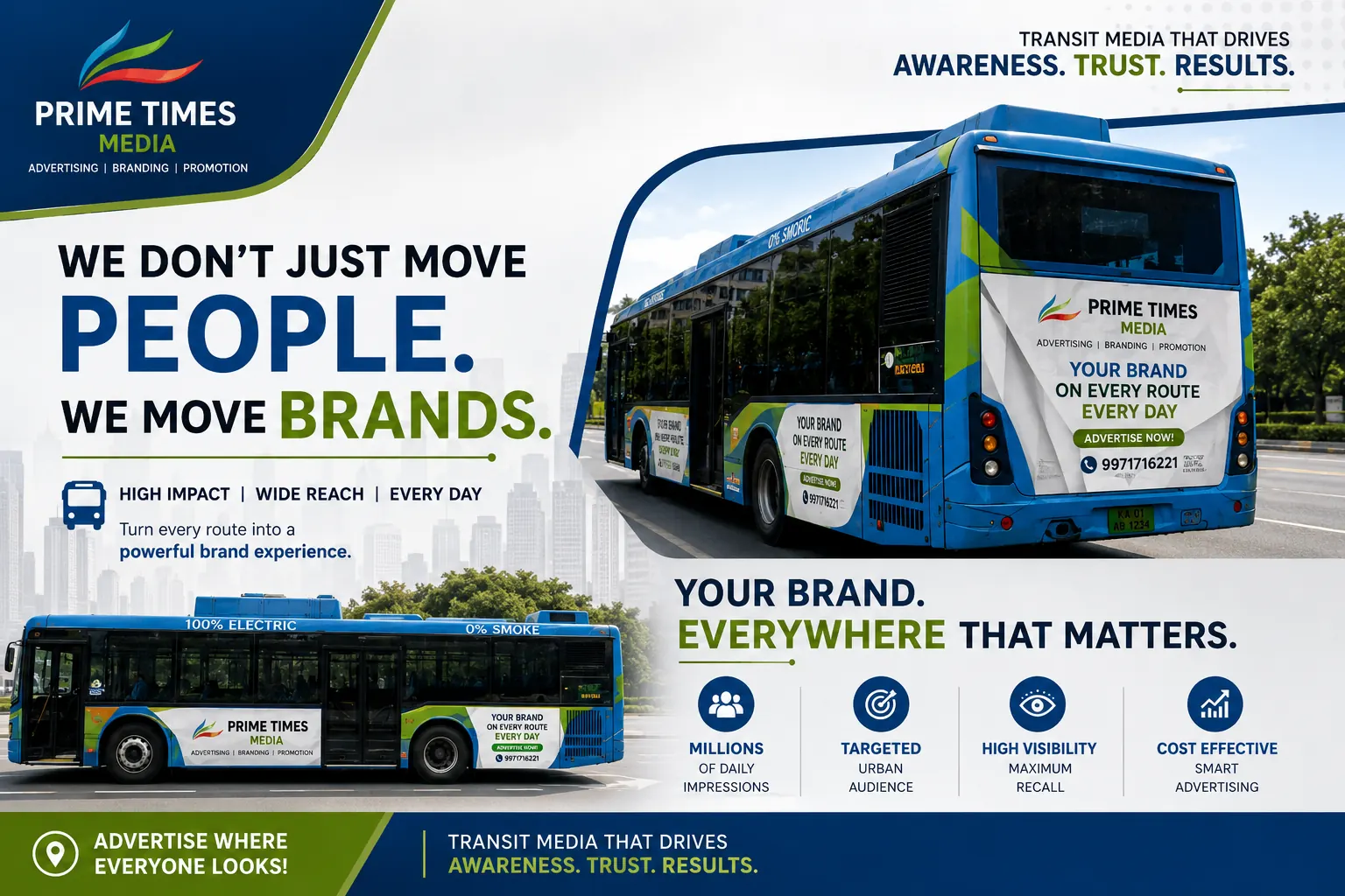 Bus branding side panel advertising