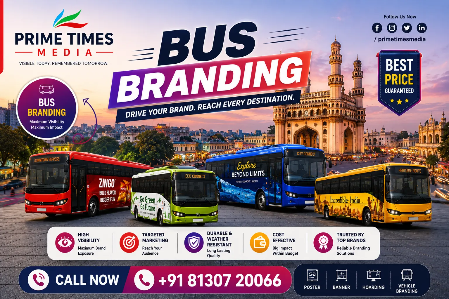 Full bus branding campaign work