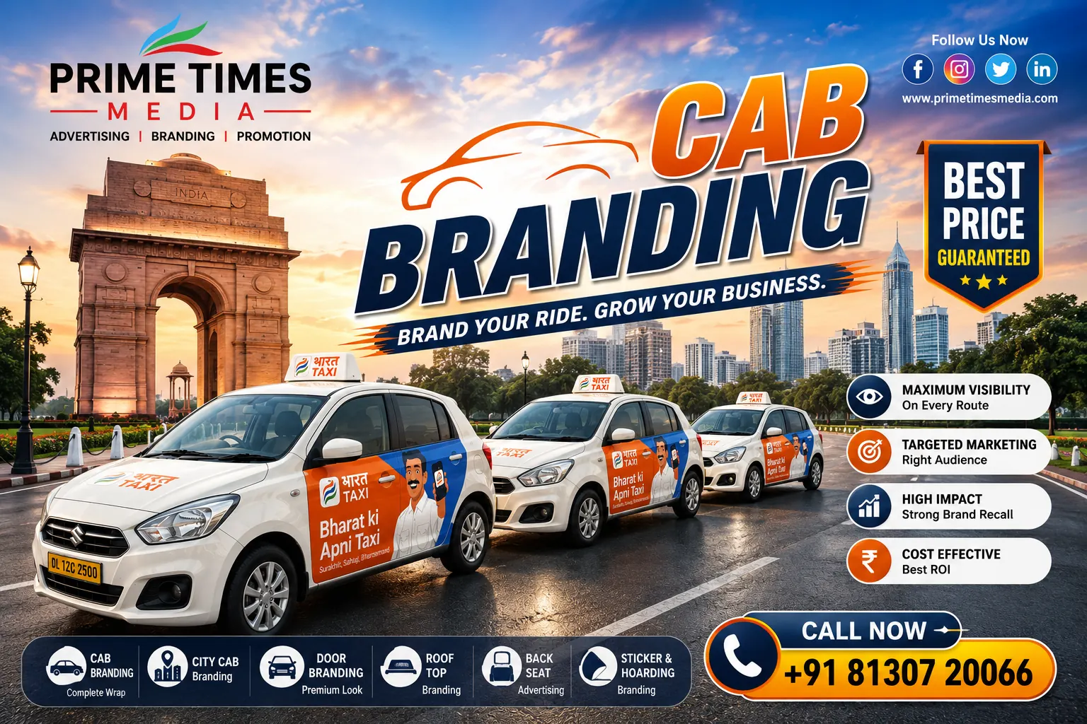 Cab branding wrap and transit media work