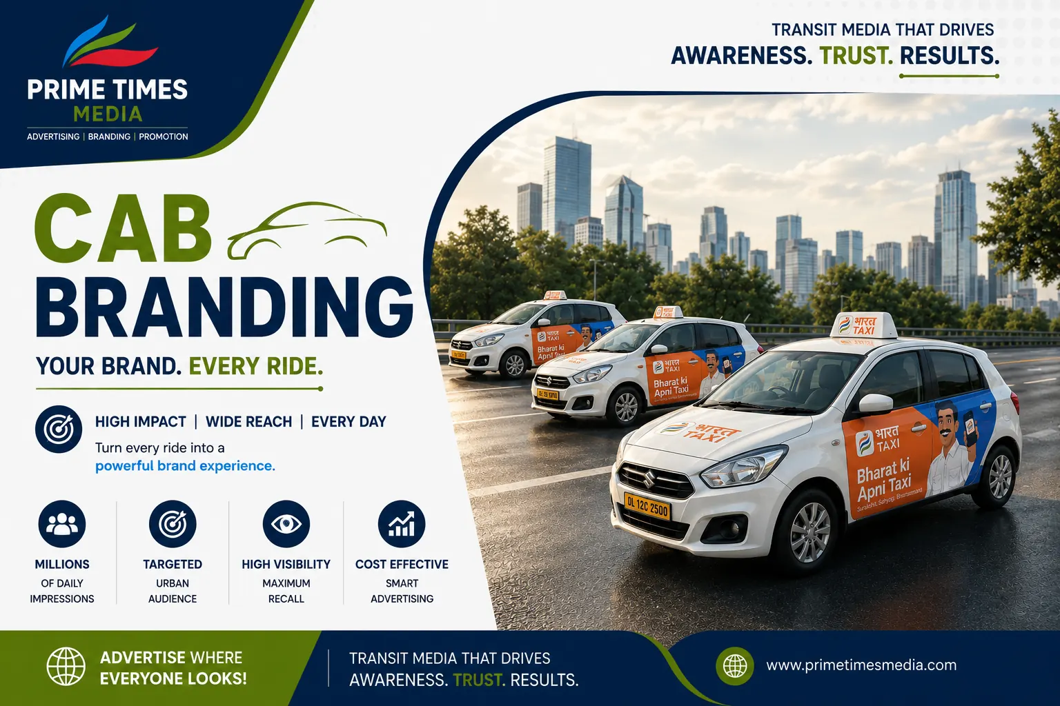 Cab advertising for brand visibility