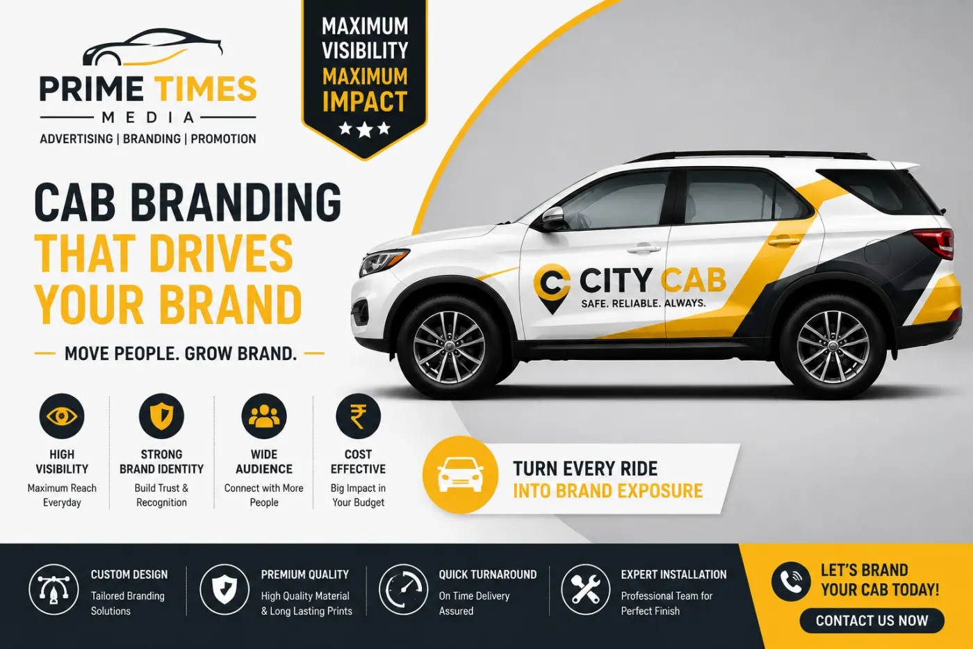 Cab branding and transit media advertising