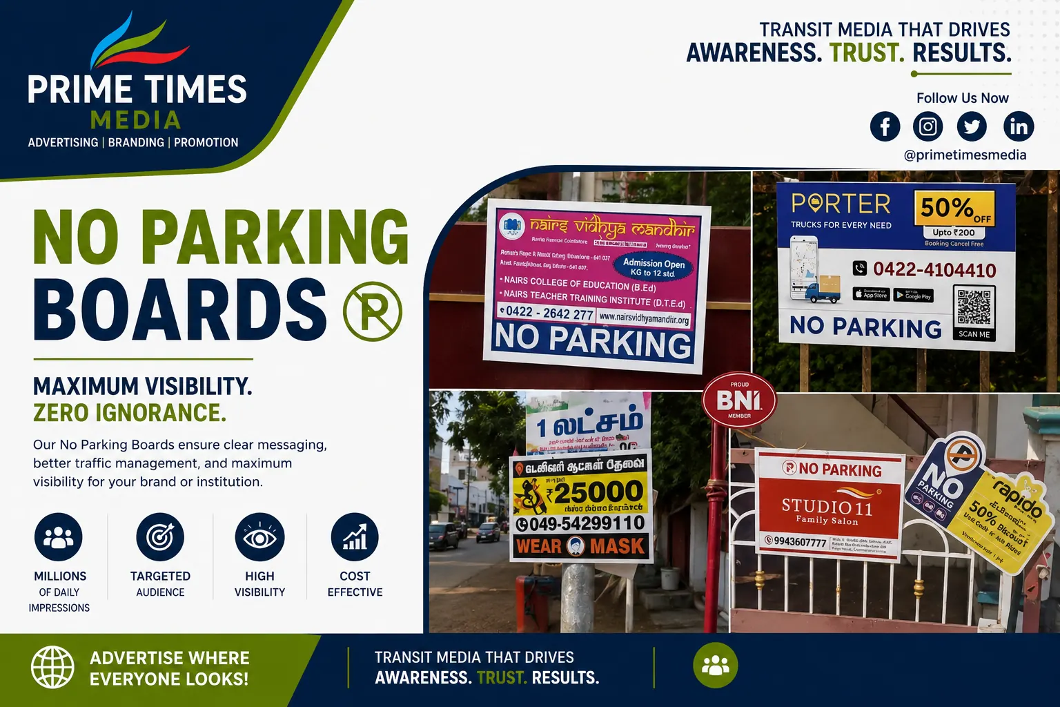 No parking board advertising work
