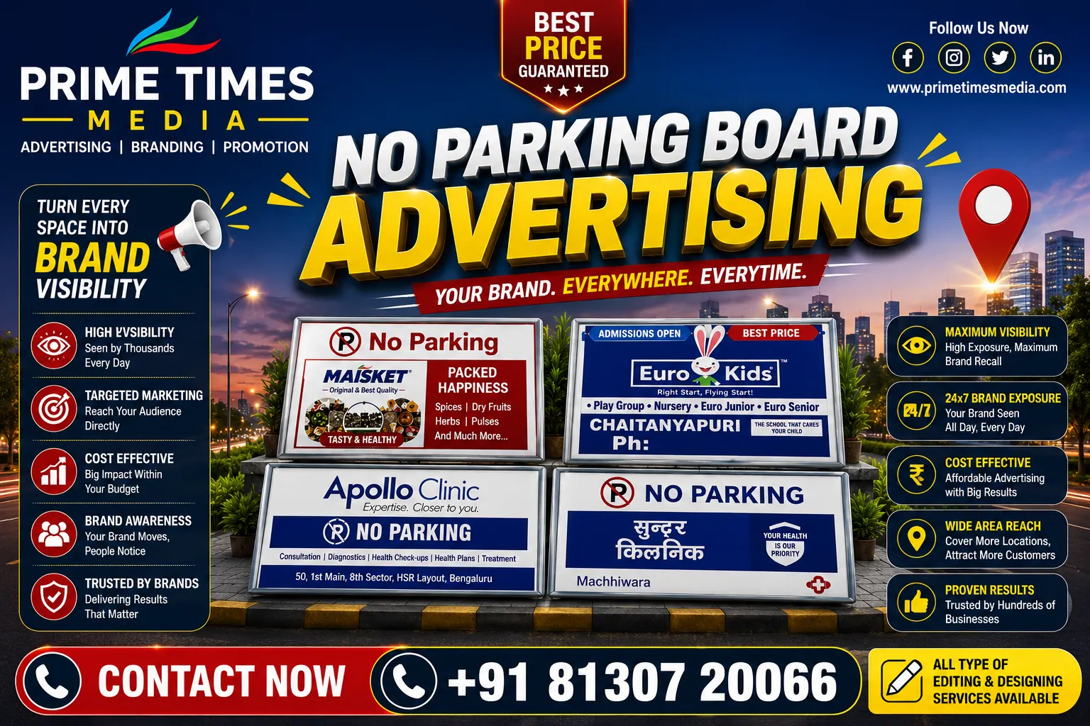 No parking branding board