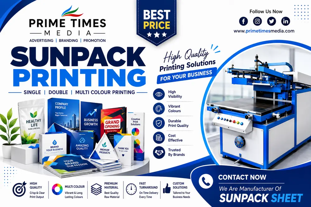 Sunpack sheet branding and printing