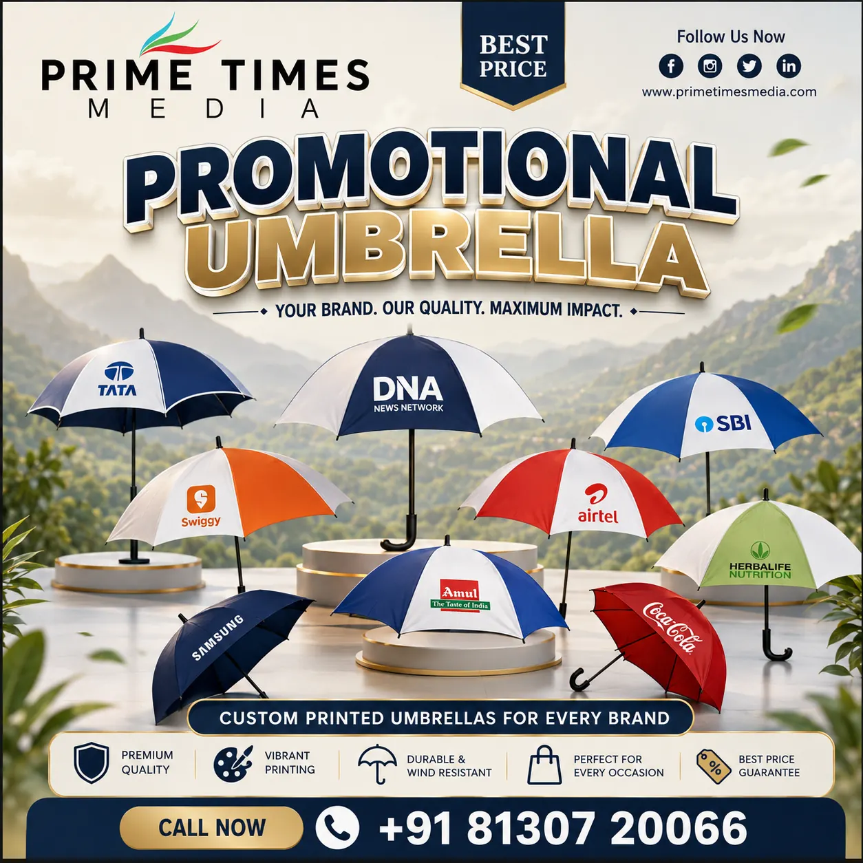 Promotional umbrella branding